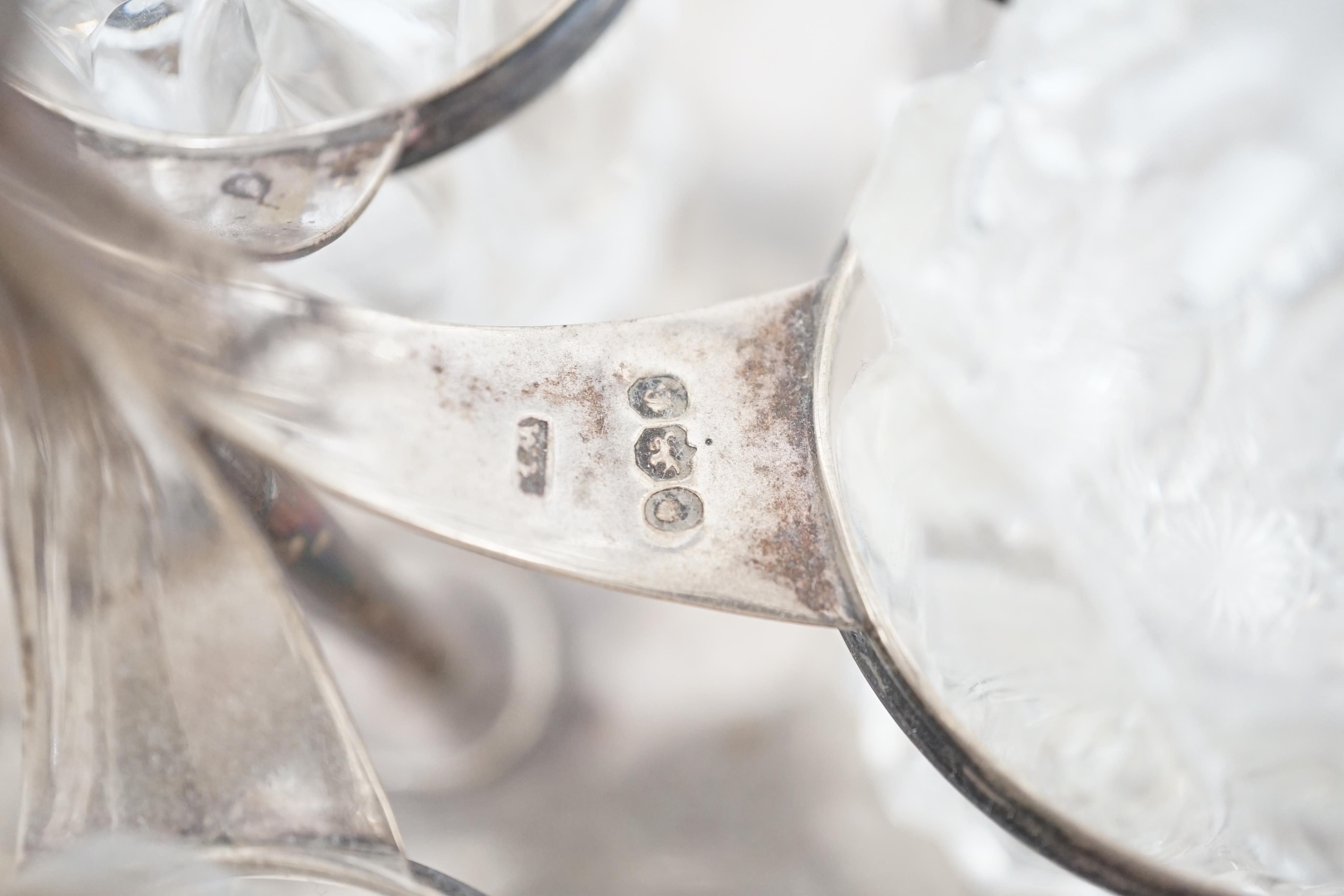 An early Victorian silver rectangular cruet stand, maker WE?